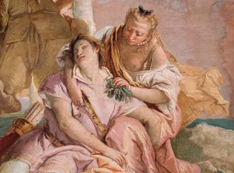 Detail (Angelica Komt de Gewonde Medoro te Hulp), uit de Kamer van Orlando Furioso in de Palazzina